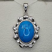 Украшения handmade. Livemaster - original item Silver pendant with natural turquoise 18h13 mm. Handmade.