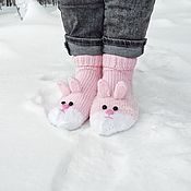 Аксессуары handmade. Livemaster - original item Knitted Bunnies Socks. Handmade.