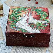 Для дома и интерьера handmade. Livemaster - original item Box skates solid wood decoupage. Handmade.