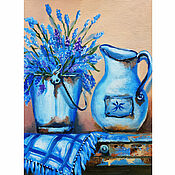 Картины и панно handmade. Livemaster - original item Painting lavender and jug 