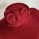 Wide-brimmed velour red hat with a rose. Hats1. irina-popilova. Online shopping on My Livemaster.  Фото №2