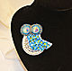 Brooch owl ' forget-me-not ', Brooches, Divnogorsk,  Фото №1