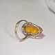Order Amber Ring Amber Landscape Yolk Silver 875 Star size 16. Aleshina. Livemaster. . Vintage ring Фото №3