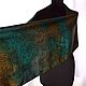 Scarf stole women's Brown emerald jacquard Paisley cucumber. Wraps. Silk scarves gift for Womans. My Livemaster. Фото №4