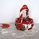 Order Textile basket Red roses. Candy box, for small things, jewelry. Elena Gavrilova. Livemaster. . Basket Фото №3