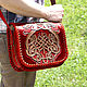 Leather bag 'Celtic emblem' red, Classic Bag, Krasnodar,  Фото №1