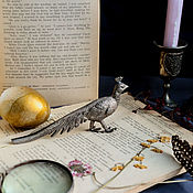 Для дома и интерьера handmade. Livemaster - original item Antique silver-plated Card Holder Pheasant Figurine England. Handmade.