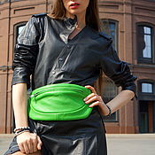 Сумки и аксессуары handmade. Livemaster - original item Bright Leather Belt Bag. Handmade.