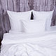 Bed linen stripe satin, champagne, white, Bedding sets, Ivanovo,  Фото №1