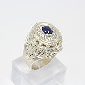 Украшения handmade. Livemaster - original item Men`s Muscat ring with corundum and zircons in silver 925 HA0011. Handmade.