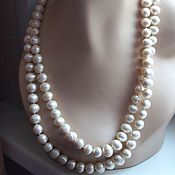 Работы для детей, handmade. Livemaster - original item Long string of Natural large pearls beads necklace. Handmade.