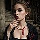 Колье Vampire Kiss, Поцелуй вампира, Кровавое колье. Колье. Украшения для настроения (irish-bijou). Ярмарка Мастеров.  Фото №10