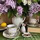 Заказать Большая чашка с блюдцем, фарфор, роспись Кузнецовская сирень. Анна Орлова. Дом с историей.. Ярмарка Мастеров. . Чайные пары Фото №3