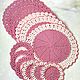 Салфетки розовые с кремовым для  чайного стола. Салфетки. Подарки  IrishcrochetGift. Ярмарка Мастеров.  Фото №7