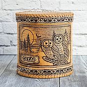 Посуда handmade. Livemaster - original item Birch bark jar, box for storing sugar 