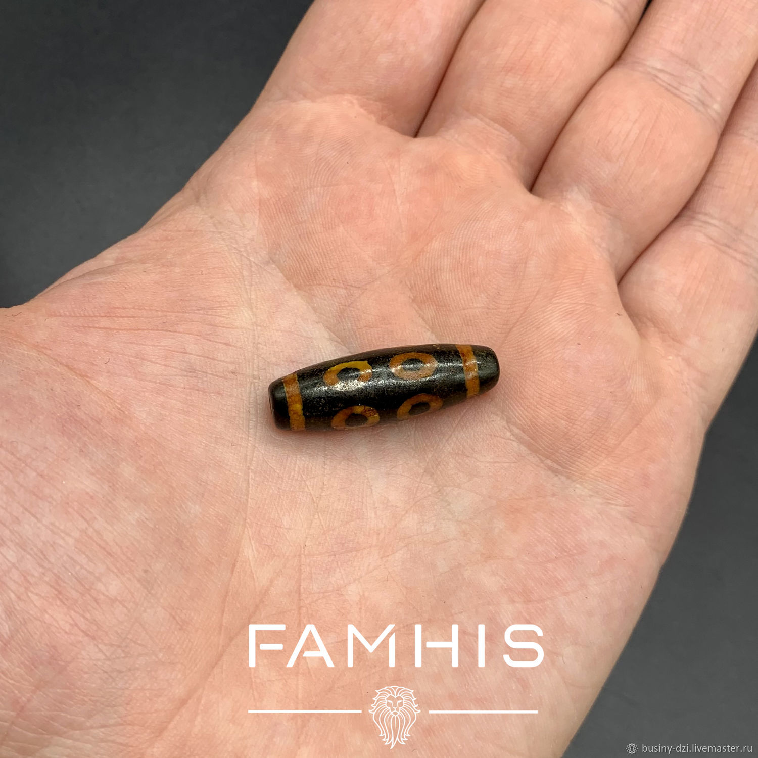 Тибетский агат натуральный, Бусина дзи "8 глаз" 30 мм купить в интернет ...