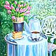 Чаепитие в саду, Картины, Прохладный,  Фото №1