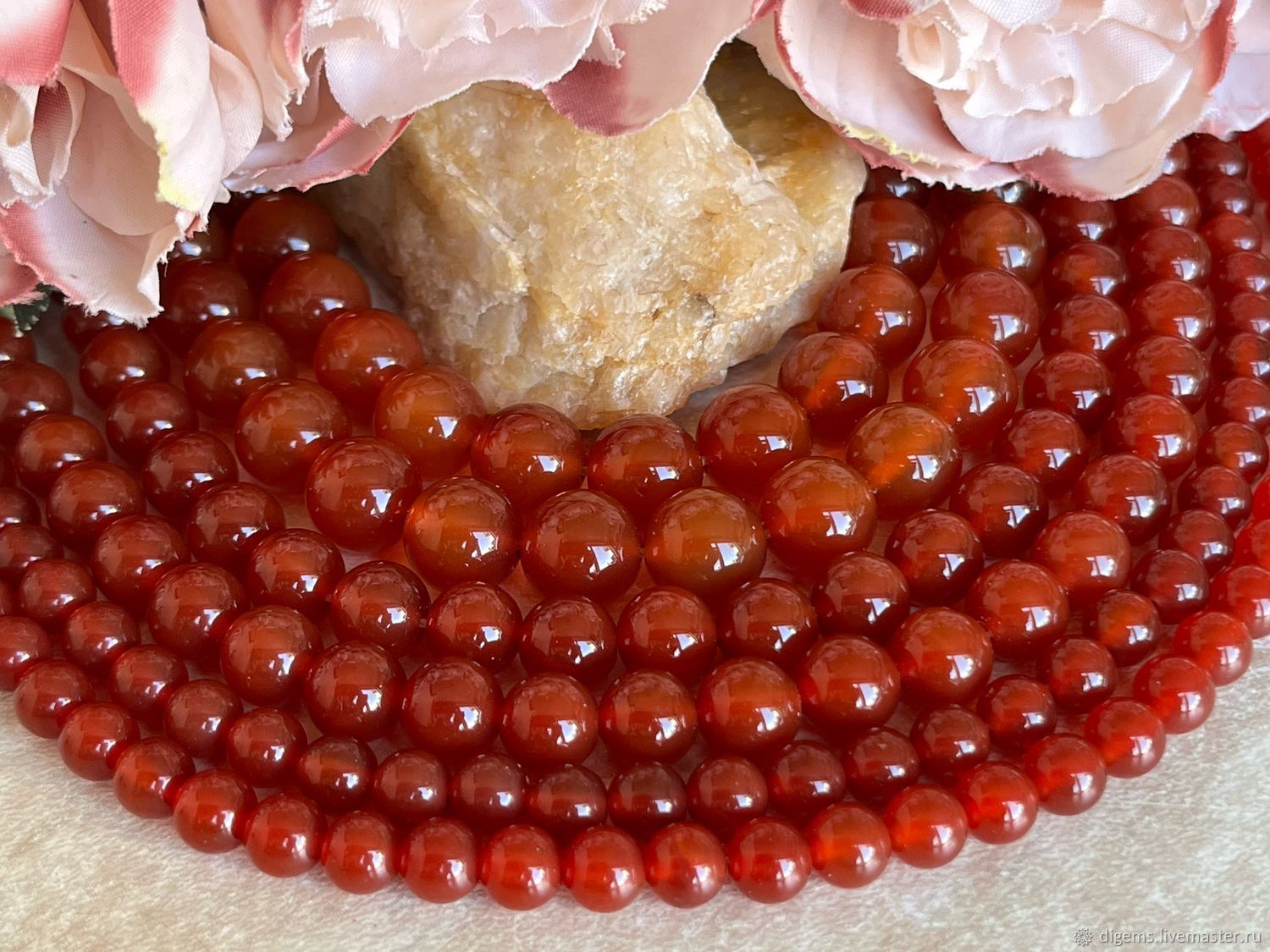 Сердолик (красный Агат) натуральный бусины 6,8,10 мм купить в интернет ...