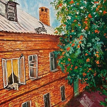 Картины и панно ручной работы. Ярмарка Мастеров - ручная работа Картина на холсте " Жизнь старого дома". Handmade.