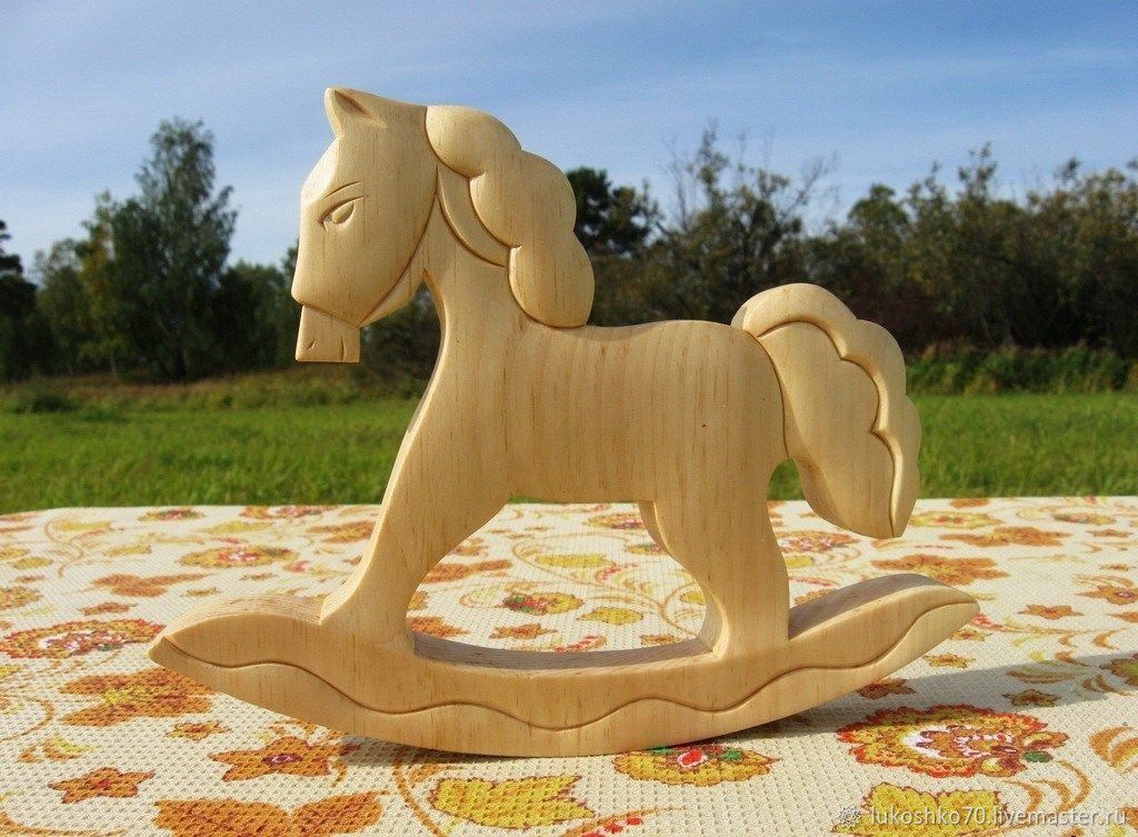 wooden baby rocking horse