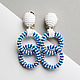 Earrings Rings: Blue peacock. cruise collection. bead earrings, Congo earrings, Omsk,  Фото №1