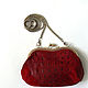 Bags: Red suede handbag with clasp, Clasp Bag, Novosibirsk,  Фото №1