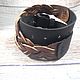 Order Women's Leather Braided Belt with Buckle Braiding. Tatiana (Leather bracelets). Livemaster. . Straps Фото №3