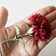 Брошь-бутоньерка "Carnation". Цветы из шелка, из ткани. Заколки. IRINA SHASHKINA. Ярмарка Мастеров.  Фото №4