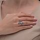 Кольцо с топазом скай серебро 925 пробы в инкрустации фианитов. Кольца. MARIA GUSEVA Fashion Jewelry. Интернет-магазин Ярмарка Мастеров.  Фото №2
