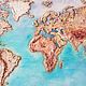  Карта мира в 3D  технике резин арт, эпоксидная смола. Карты мира. Маленькие радости (bronven). Интернет-магазин Ярмарка Мастеров.  Фото №2