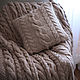 Knitted set for bedroom Stone. A knitted blanket and pillow. Blankets. Ira Pugach (pompon). Online shopping on My Livemaster.  Фото №2
