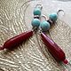 earrings 'modern' (amazonite, agate, ruby). Earrings. Pani Kratova (panikratova). My Livemaster. Фото №6