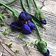 Necklace Blue irises made of wool felted, Necklace, Korolev,  Фото №1