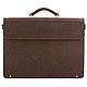 Leather briefcase 'Miron' (dark brown). Brief case. Russian leather Guild. My Livemaster. Фото №4
