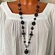 Order Neck decoration, long black beads made of natural boho stones. Treasures Of Aphrodite. Livemaster. . Necklace Фото №3