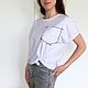 T-shirt women's white with pocket black arrows geometry. T-shirts. ThePocket. Online shopping on My Livemaster.  Фото №2