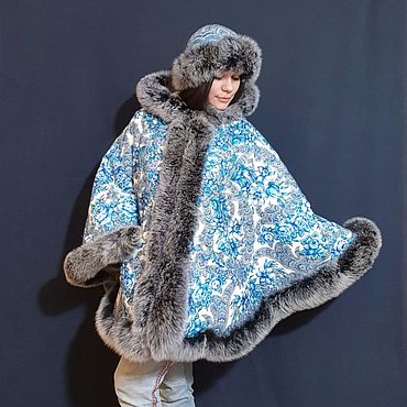 Одежда ручной работы. Ярмарка Мастеров - ручная работа Пончо с песцом. Handmade.