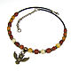 Choker with agate 'Flight of the owl', Chokers, Moscow,  Фото №1