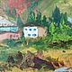 Летний пейзаж домики в горах, картина маслом 40х50 см, живопись. Картины. Василиса. Ярмарка Мастеров.  Фото №5
