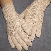 Аксессуары handmade. Livemaster - original item Women`s beige gloves with openwork.. Handmade.