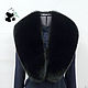 Big fur detachable collar boa Fox fur. Black
