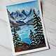 Watercolor drawing "Banff national park" Canada, Cards, St. Petersburg,  Фото №1