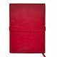 Красный ежедневник из натуральной кожи с эффектом Пулл-ап (Pull-Up). Ежедневники. Shiva Leather - изделия из кожи. Ярмарка Мастеров.  Фото №5