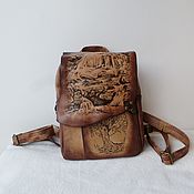 Сумки и аксессуары handmade. Livemaster - original item Author`s leather backpack with an engraving to order.. Handmade.