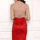 Order The pencil skirt made of eco-suede is scarlet, the skirt is red in figure-fitting. mozaika-rus. Livemaster. . Skirts Фото №3