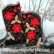 Обувь ручной работы handmade. Livemaster - original item Women`s boots, black with gold embroidery.. Handmade.