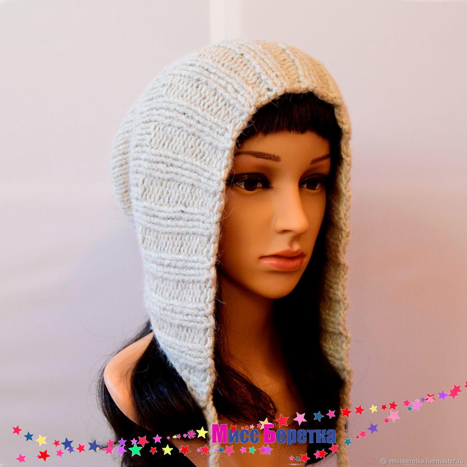 Шапка капор вязаная Шарлотта, с помпоном в интернет-магазине на Ярмарке ...
