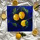 Картина «Лимоны на фоне Индиго» акрил