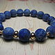 Order Bracelet with matt lapis lazuli ' Spring blue'. Beautiful gifts for the good people (Alura-lights). Livemaster. . Bead bracelet Фото №3