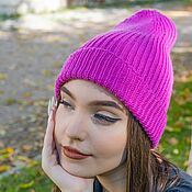 Аксессуары handmade. Livemaster - original item Bright pink woolen hat, a gift for March 8. Handmade.